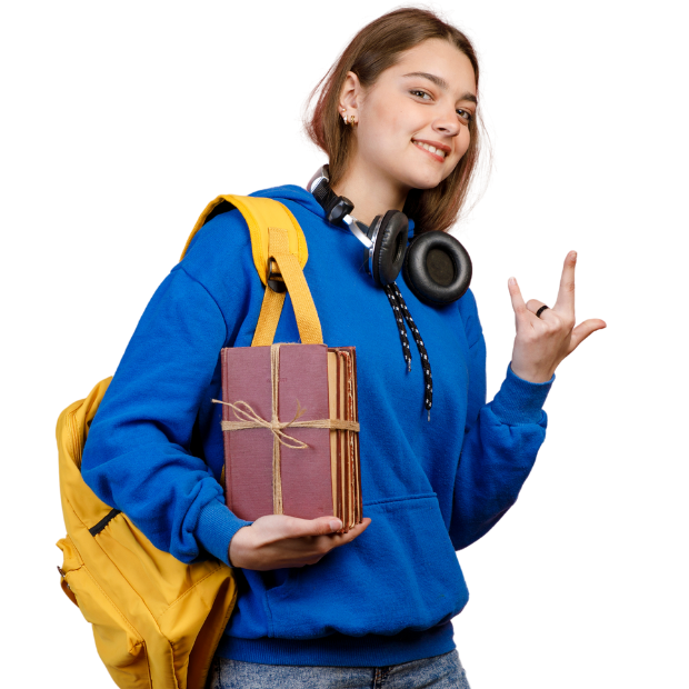 Joven universitaria roquera